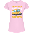 Just a Boy Who Loves Buses Bus Driver Womens Petite Cut T-Shirt Light Pink