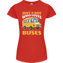 Just a Boy Who Loves Buses Bus Driver Womens Petite Cut T-Shirt Red