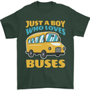 Just a Boy Who Loves Buses Bus Mens T-Shirt 100% Cotton Forest Green