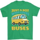 Just a Boy Who Loves Buses Bus Mens T-Shirt 100% Cotton Irish Green