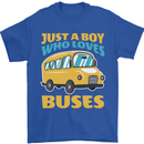Just a Boy Who Loves Buses Bus Mens T-Shirt 100% Cotton Royal Blue