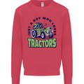 Just a Boy Who Loves Tractors Farmer Kids Sweatshirt Jumper Heliconia