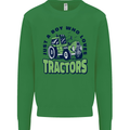 Just a Boy Who Loves Tractors Farmer Kids Sweatshirt Jumper Irish Green