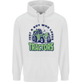 Just a Boy Who Loves Tractors Farmer Mens 80% Cotton Hoodie White