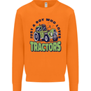 Just a Boy Who Loves Tractors Farmer Mens Sweatshirt Jumper Orange