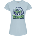 Just a Boy Who Loves Tractors Farmer Womens Petite Cut T-Shirt Light Blue