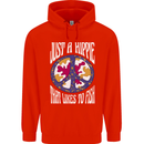 Just a Hippy That Likes to Fish Fishing Fisherman Childrens Kids Hoodie Bright Red