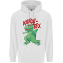 Karat-Rex Karate T-Rex Dinosaur Mens 80% Cotton Hoodie White