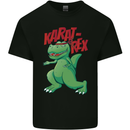 Karat-Rex Karate T-Rex Dinosaur Mens Cotton T-Shirt Tee Top Black