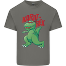 Karat-Rex Karate T-Rex Dinosaur Mens Cotton T-Shirt Tee Top Charcoal