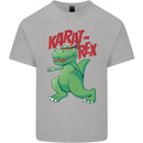 Karat-Rex Karate T-Rex Dinosaur Mens Cotton T-Shirt Tee Top Sports Grey