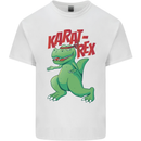 Karat-Rex Karate T-Rex Dinosaur Mens Cotton T-Shirt Tee Top White