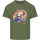 Karate Dragon Martial Arts MMA Mens Cotton T-Shirt Tee Top Military Green