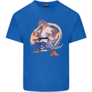 Karate Dragon Martial Arts MMA Mens Cotton T-Shirt Tee Top Royal Blue