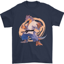Karate Dragon Martial Arts MMA Mens T-Shirt 100% Cotton Navy Blue