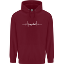Kayak ECG Kayaking Pulse Heart Mens 80% Cotton Hoodie Maroon