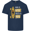 Kayak Funny Kayaking Mens Cotton T-Shirt Tee Top Navy Blue