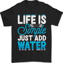 Kayak Sailing Skiing Fishing Surfing Scuba Diving Mens T-Shirt 100% Cotton Black