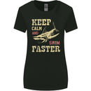 Keep Calm Funny Scuba Diving Shark Diver Swim Womens Wider Cut T-Shirt Black
