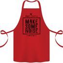 Keep Calm & Make Some Noise Rock n Roll Cotton Apron 100% Organic Red
