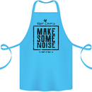 Keep Calm & Make Some Noise Rock n Roll Cotton Apron 100% Organic Turquoise