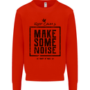 Keep Calm & Make Some Noise Rock n Roll Kids Sweatshirt Jumper Bright Red