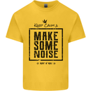 Keep Calm & Make Some Noise Rock n Roll Kids T-Shirt Childrens Yellow