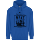 Keep Calm & Make Some Noise Rock n Roll Mens 80% Cotton Hoodie Royal Blue