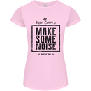 Keep Calm & Make Some Noise Rock n Roll Womens Petite Cut T-Shirt Light Pink