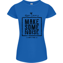 Keep Calm & Make Some Noise Rock n Roll Womens Petite Cut T-Shirt Royal Blue