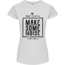 Keep Calm & Make Some Noise Rock n Roll Womens Petite Cut T-Shirt White