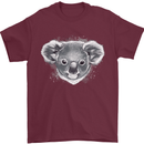 Koala Bear Head Mens T-Shirt 100% Cotton Maroon