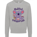 Koalified Birthday Girl 3rd 4th 5th 6th 7th 8th 9th Kids Sweatshirt Jumper Sports Grey