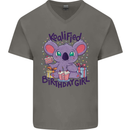 Koalified Birthday Girl 3rd 4th 5th 6th 7th 8th 9th Mens V-Neck Cotton T-Shirt Charcoal