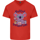 Koalified Birthday Girl 3rd 4th 5th 6th 7th 8th 9th Mens V-Neck Cotton T-Shirt Red