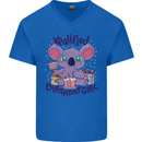 Koalified Birthday Girl 3rd 4th 5th 6th 7th 8th 9th Mens V-Neck Cotton T-Shirt Royal Blue