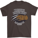 Krugers Barber Shop Funny Halloween Mens T-Shirt 100% Cotton Dark Chocolate
