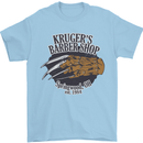 Krugers Barber Shop Funny Halloween Mens T-Shirt 100% Cotton Light Blue