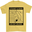 Leg Day Funny Gym Bodybuilding Training Top Mens T-Shirt 100% Cotton Yellow
