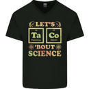 Let's Taco Bout Science Periodic Table Funny Mens V-Neck Cotton T-Shirt Black