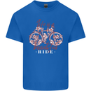 Life is a Beautiful Ride Cycling Bicycle Mens Cotton T-Shirt Tee Top Royal Blue