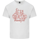 Life is a Beautiful Ride Cycling Bicycle Mens Cotton T-Shirt Tee Top White