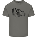 Life on Wheels Biker Motorbike Motorcycle Bikie Mens Cotton T-Shirt Tee Top Charcoal