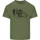 Life on Wheels Biker Motorbike Motorcycle Bikie Mens Cotton T-Shirt Tee Top Military Green