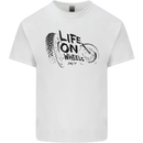 Life on Wheels Biker Motorbike Motorcycle Bikie Mens Cotton T-Shirt Tee Top White