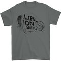 Life on Wheels Biker Motorbike Motorcycle Bikie Mens T-Shirt 100% Cotton Charcoal