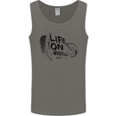 Life on Wheels Biker Motorbike Motorcycle Bikie Mens Vest Tank Top Charcoal