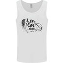 Life on Wheels Biker Motorbike Motorcycle Bikie Mens Vest Tank Top White
