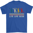 Live Love Kayak Retro Kayaking Design Mens T-Shirt 100% Cotton Royal Blue