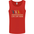 Live Love Kayak Retro Kayaking Design Mens Vest Tank Top Red